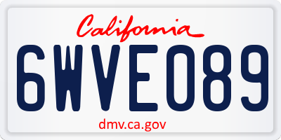 CA license plate 6WVE089