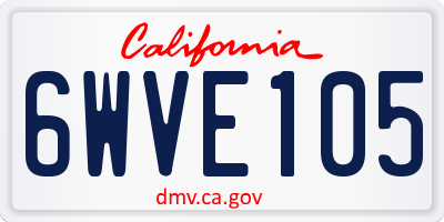 CA license plate 6WVE105