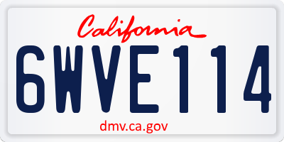 CA license plate 6WVE114