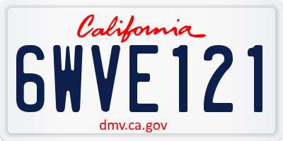 CA license plate 6WVE121