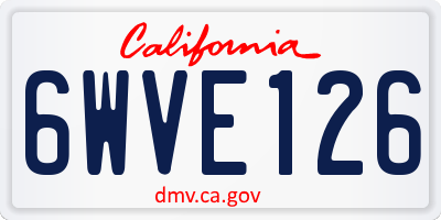 CA license plate 6WVE126