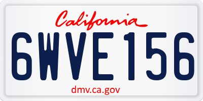 CA license plate 6WVE156