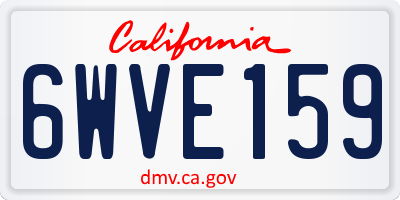 CA license plate 6WVE159
