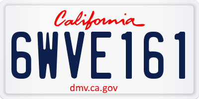 CA license plate 6WVE161