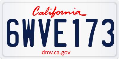 CA license plate 6WVE173