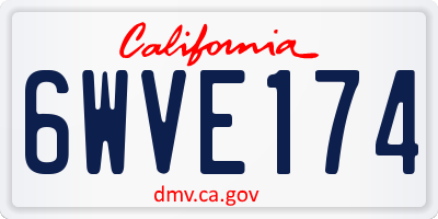 CA license plate 6WVE174