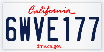 CA license plate 6WVE177