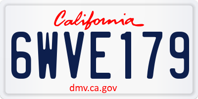 CA license plate 6WVE179