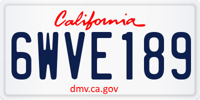 CA license plate 6WVE189
