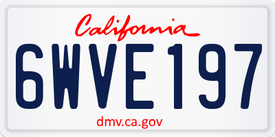 CA license plate 6WVE197