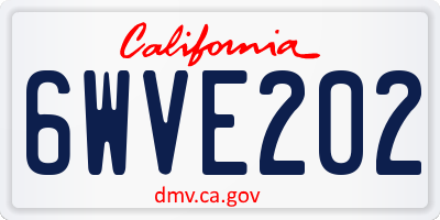 CA license plate 6WVE202