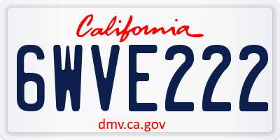 CA license plate 6WVE222