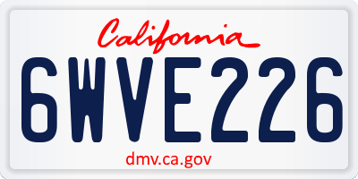 CA license plate 6WVE226