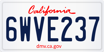 CA license plate 6WVE237