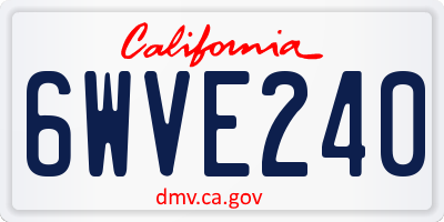 CA license plate 6WVE240