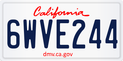 CA license plate 6WVE244