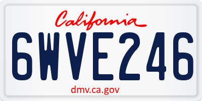 CA license plate 6WVE246