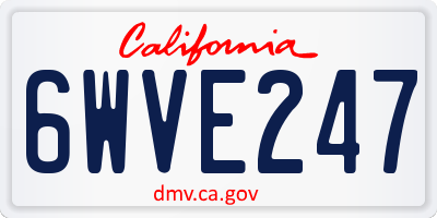 CA license plate 6WVE247
