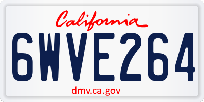 CA license plate 6WVE264