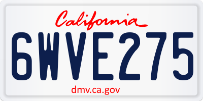 CA license plate 6WVE275