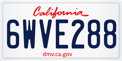 CA license plate 6WVE288