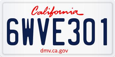 CA license plate 6WVE301