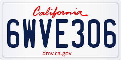 CA license plate 6WVE306
