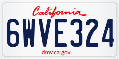 CA license plate 6WVE324