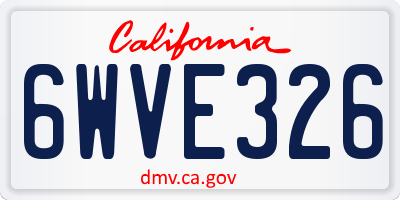 CA license plate 6WVE326
