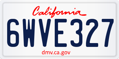 CA license plate 6WVE327