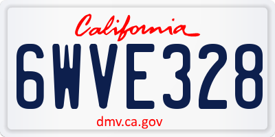CA license plate 6WVE328