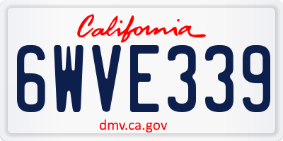 CA license plate 6WVE339