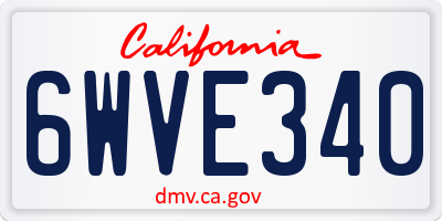 CA license plate 6WVE340