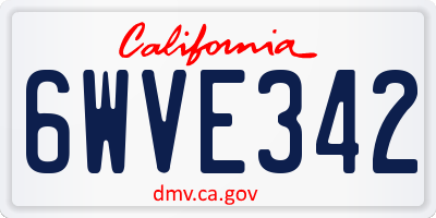 CA license plate 6WVE342