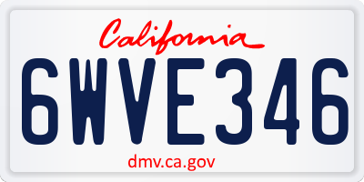 CA license plate 6WVE346
