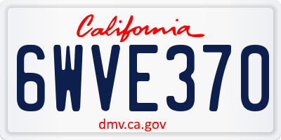 CA license plate 6WVE370