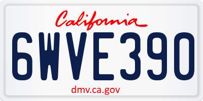CA license plate 6WVE390