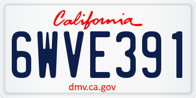 CA license plate 6WVE391