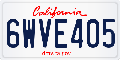CA license plate 6WVE405