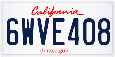CA license plate 6WVE408