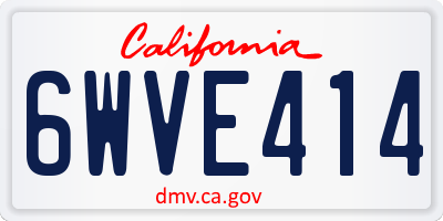 CA license plate 6WVE414