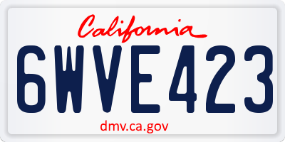 CA license plate 6WVE423