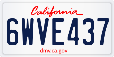 CA license plate 6WVE437