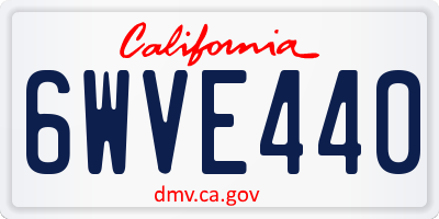 CA license plate 6WVE440