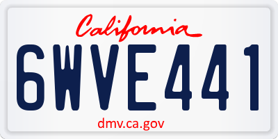 CA license plate 6WVE441