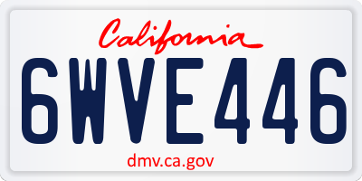 CA license plate 6WVE446