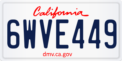 CA license plate 6WVE449