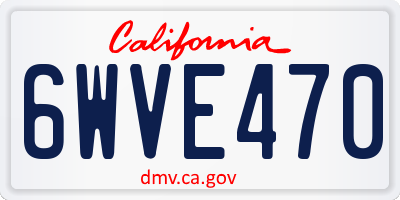 CA license plate 6WVE470