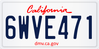 CA license plate 6WVE471
