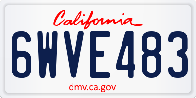 CA license plate 6WVE483